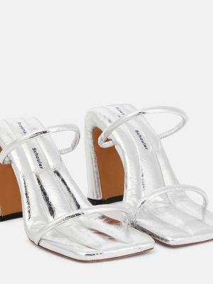 Kožené sandály Proenza Schouler stříbrné