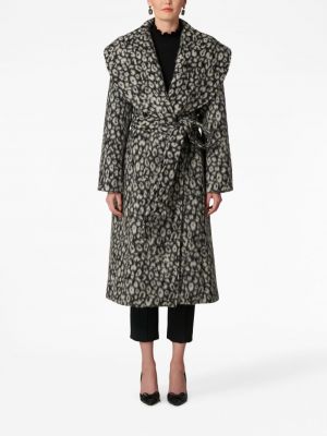 Žakárový leopardí vlněný kabát Carolina Herrera