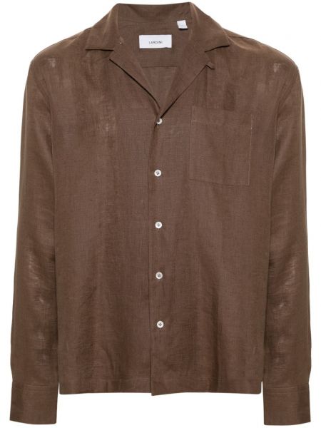 Lininė marškiniai Lardini ruda