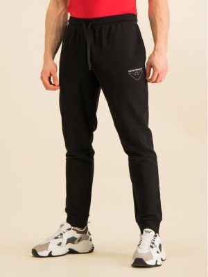 Priliehavé teplákové nohavice Emporio Armani Underwear čierna