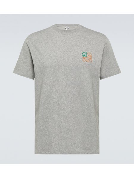 Camiseta de algodón de tela jersey Loewe gris
