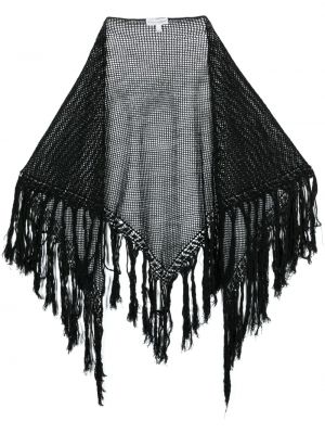 Bavlnený šál so strapcami Dolce & Gabbana Pre-owned čierna