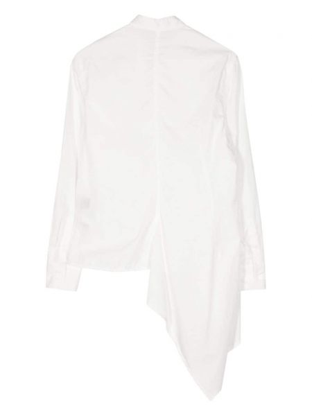 Asimetriška medvilninė marškiniai Yohji Yamamoto balta