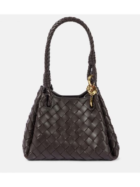 Lær mini bag Bottega Veneta brun