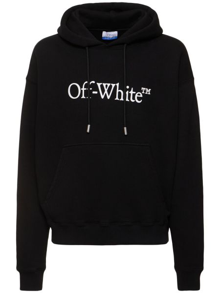 Kokvilnas kapučdžemperis Off-white melns