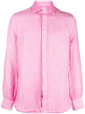 Einfarbige leinen hemd 120% Lino pink