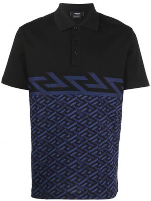 Poloskjorte med print Versace svart