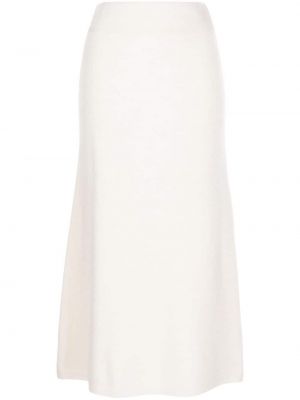 Midi suknja od kašmira Lisa Yang bijela