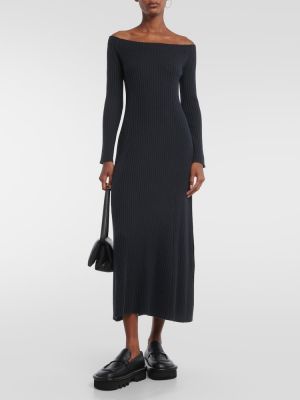 Midi haljina od kašmira Lisa Yang plava