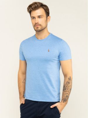 Polo marškinėliai slim fit Polo Ralph Lauren mėlyna