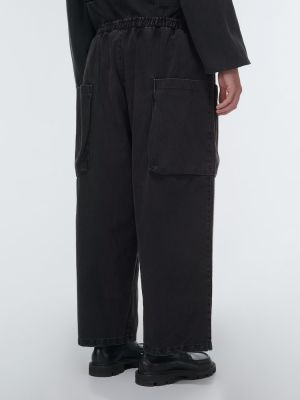 Voľné džínsy s rovným strihom s vysokým pásom The Frankie Shop čierna
