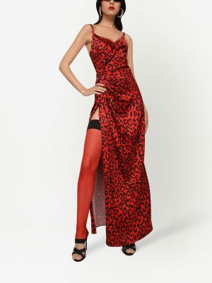 Raštuotas vakarinė suknelė leopardinis Dolce & Gabbana