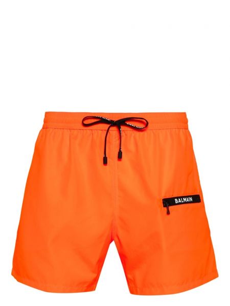 Pantaloni scurți cu imagine Balmain portocaliu