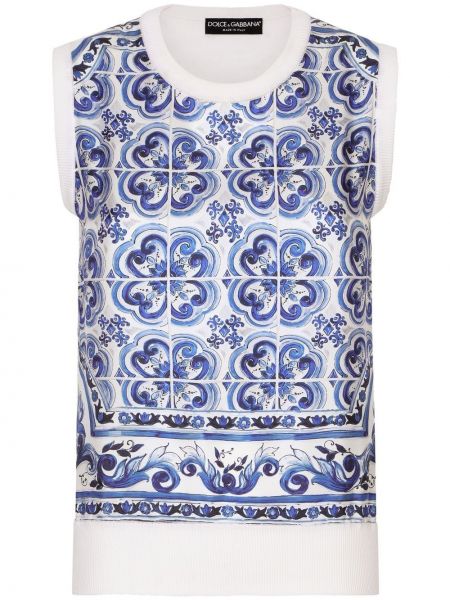 Μεταξωτός πουλόβερ με σχέδιο Dolce & Gabbana