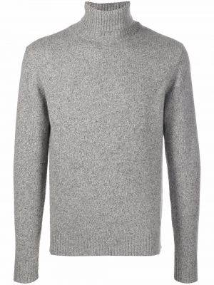 Jersey de lana merino de cuello vuelto de tela jersey Roberto Collina gris