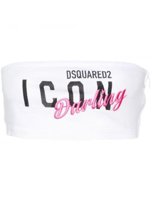 Puuvillased topp Dsquared2 valge
