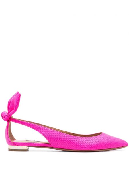 Pantofi cu funde Aquazzura roz