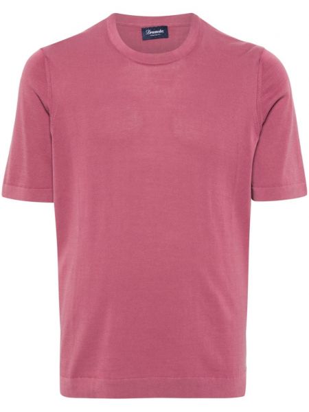 Памучна тениска Drumohr розово