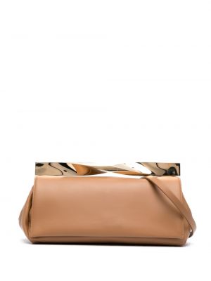 Imiteret læder læder clutch Aquazzura brun