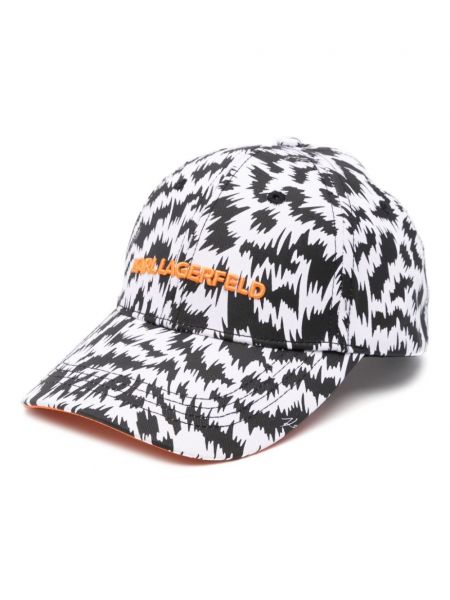 Siuvinėtas kepurė su snapeliu su zebro raštu Karl Lagerfeld
