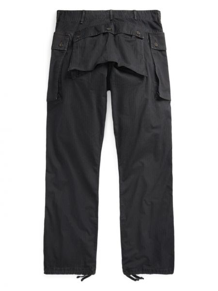 Pantalon cargo en coton avec poches Ralph Lauren Rrl noir