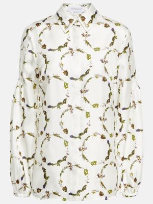 Květinová hedvábná košile Gabriela Hearst bílá