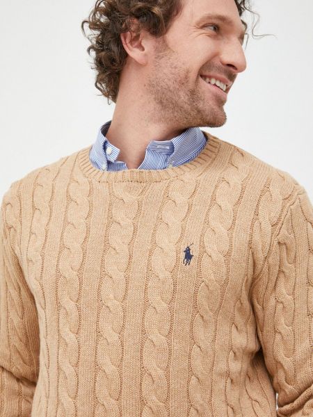 Sweter bawełniany Polo Ralph Lauren beżowy