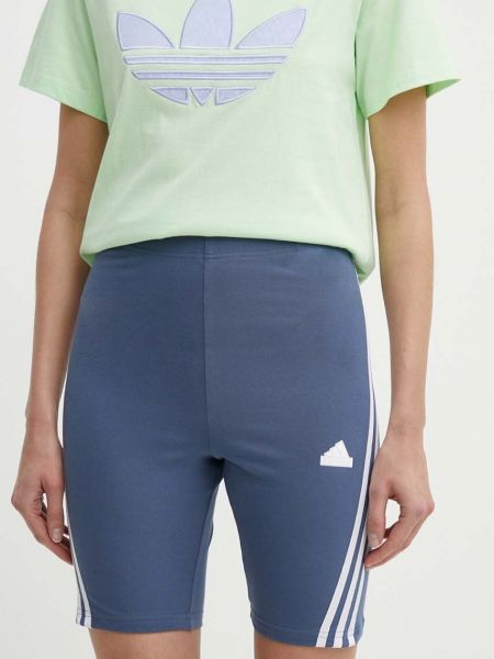 Kratke hlače visoki struk s printom Adidas plava