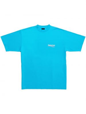 T-shirt à imprimé Balenciaga bleu