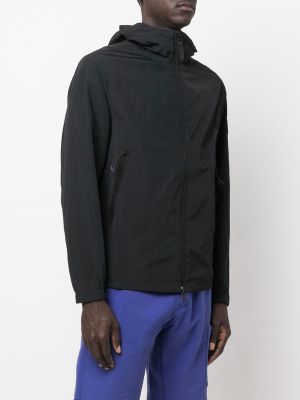 Bunda na zip s kapucí Calvin Klein černá