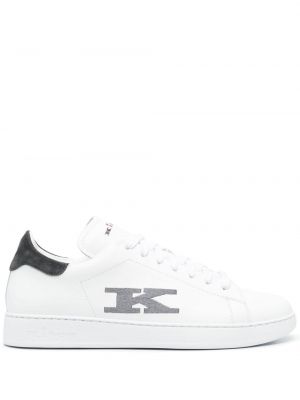 Δερμάτινα sneakers με κέντημα Kiton λευκό
