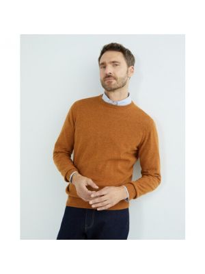 Jersey de lana de tela jersey de cuello redondo Alan Paine marrón