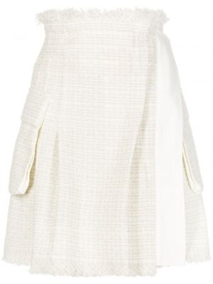Φούστα mini tweed Sacai λευκό