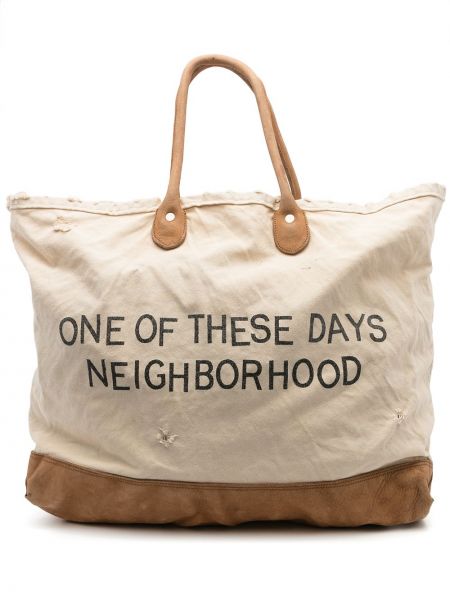 Τσάντα shopper με σχέδιο Neighborhood καφέ