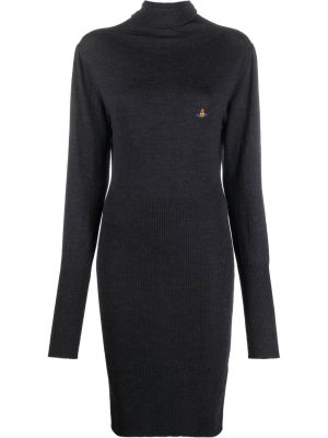 Pletené šaty Vivienne Westwood šedé