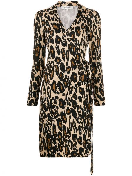 Vestido camisero leopardo Dvf Diane Von Furstenberg marrón