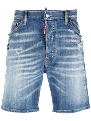 Shorts di jeans distressed Dsquared2 blu