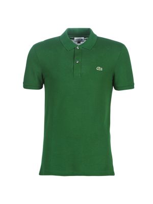 Pamučna polo majica slim fit kratki rukavi Lacoste zelena