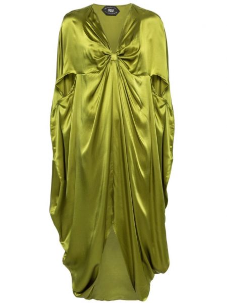 Копринена рокля тип риза Taller Marmo зелено