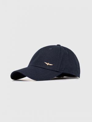 Однотонная хлопковая кепка Aeronautica Militare синяя