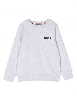 Hoodie con stampa Boss Kidswear grigio