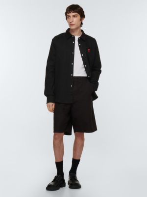 Bavlnené šortky Ami Paris čierna