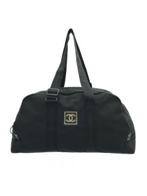 Nylonowa torba podróżna Chanel Vintage czarna