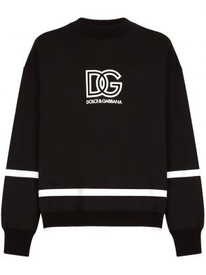Raštuotas medvilninis džemperis Dolce & Gabbana juoda