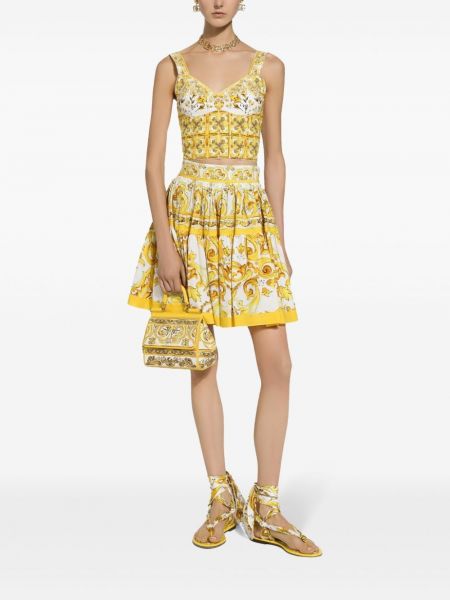 Jupe à imprimé plissé Dolce & Gabbana jaune