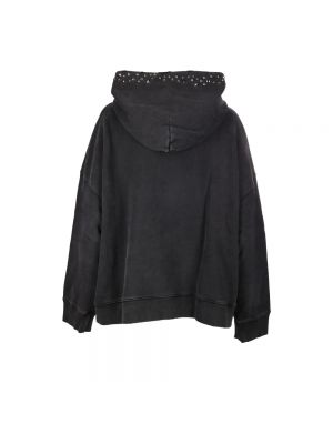Bluza z kapturem bawełniana oversize Versace czarna