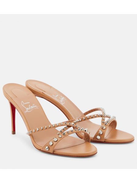 Læder mules Christian Louboutin brun