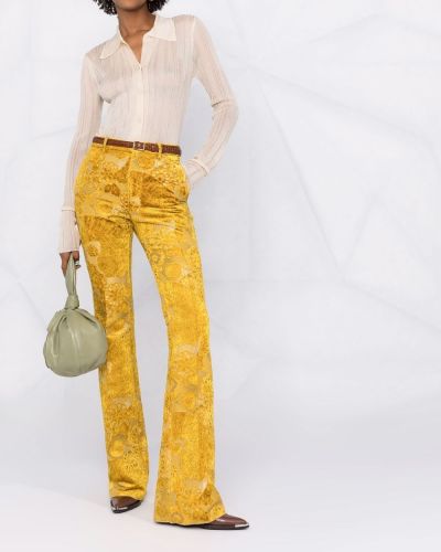 Pantalones de tejido jacquard Etro amarillo