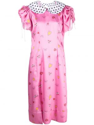 Satynowa sukienka Parlor różowa