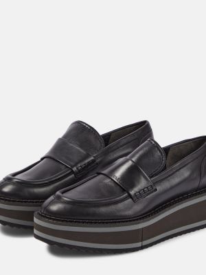 Loafers di pelle con platform Clergerie nero